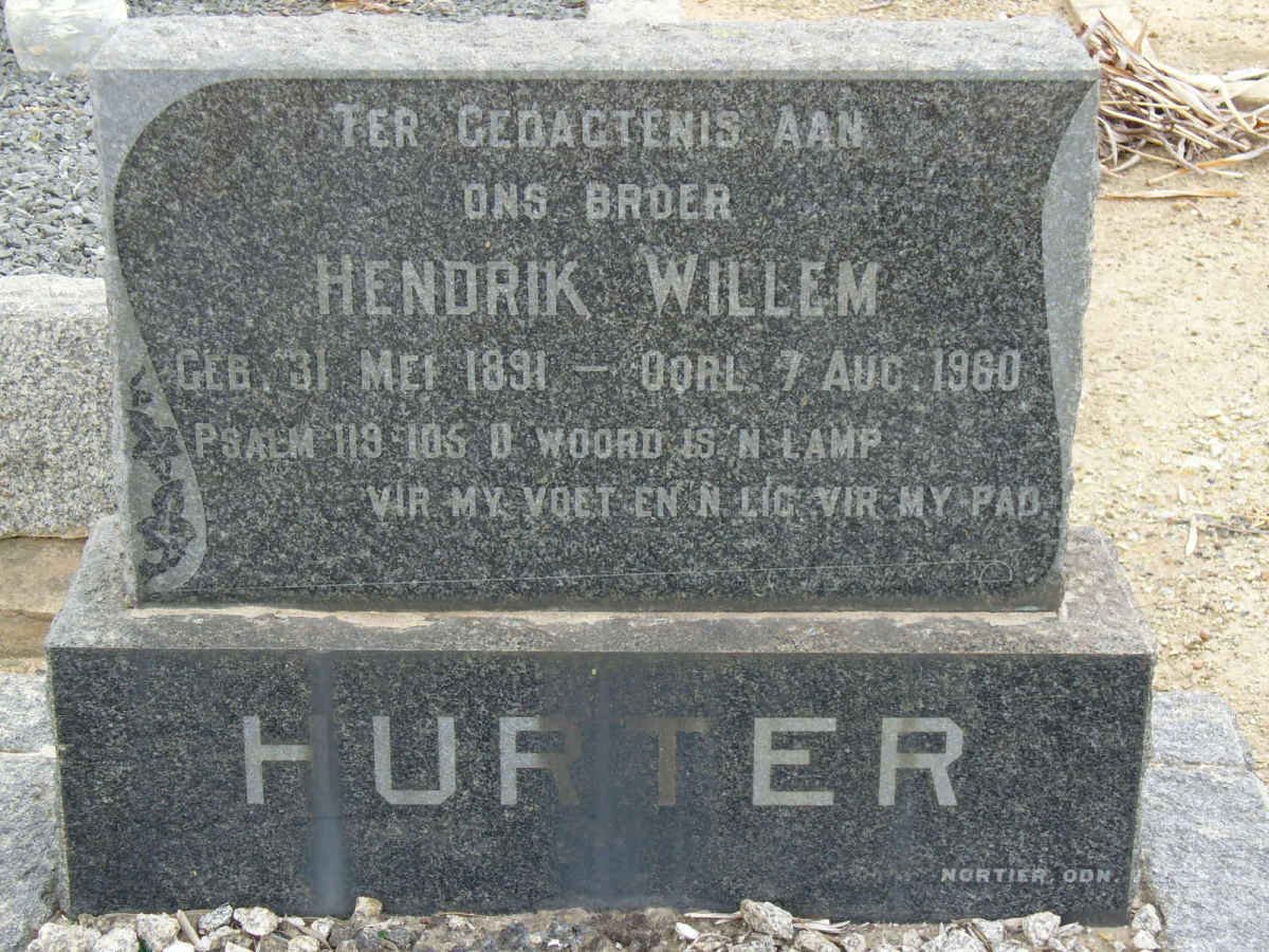 HURTER Hendrik Willem 1891-1960
