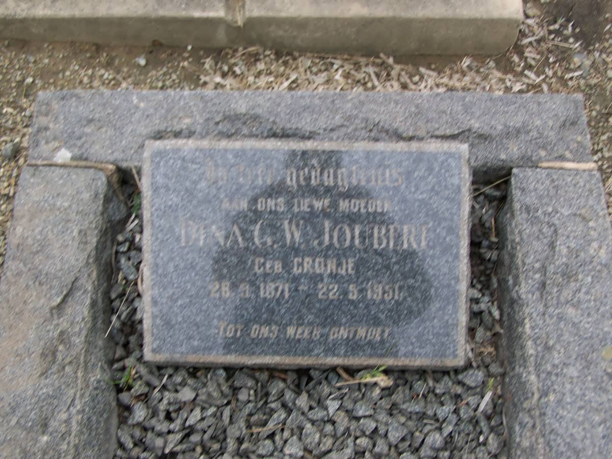 JOUBERT Dina G.W. nee CRONJE 1871-1951