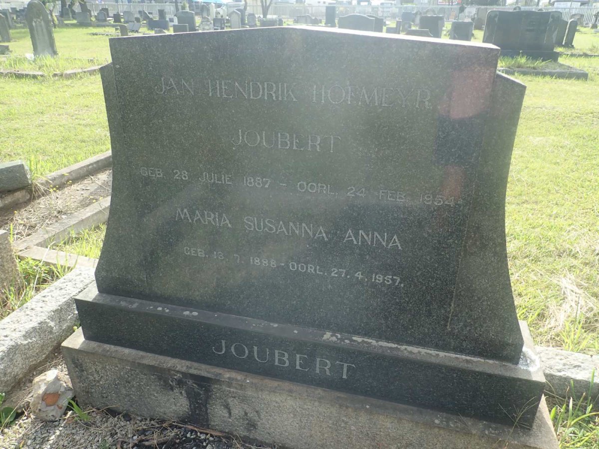 JOUBERT Jan Hendrik Hofmeyr 1887-1954 &amp; Maria Susanna Anna 1888-1957