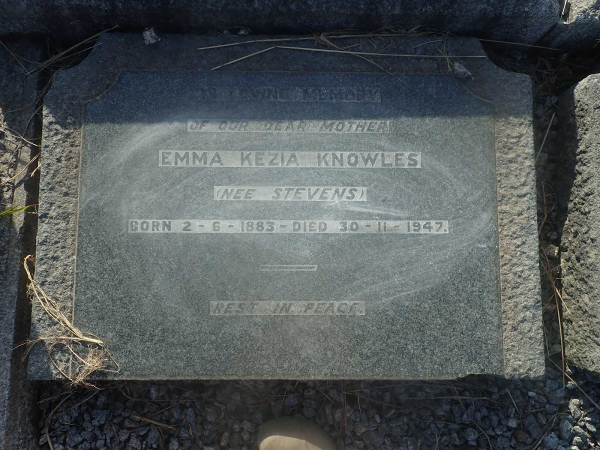 KNOWLES Emma Kezia nee STEVENS 1882-1947