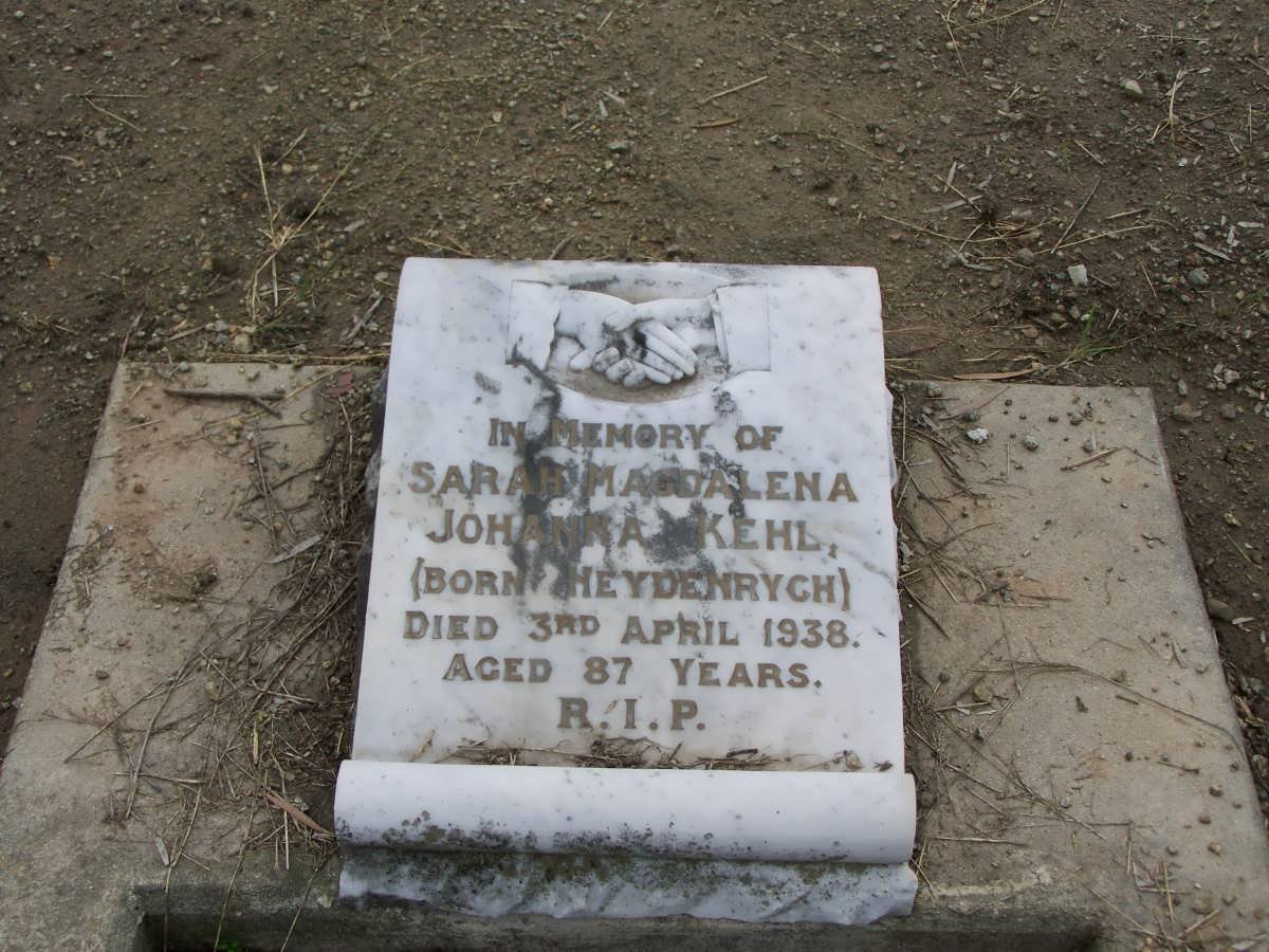 KEHL Sarah Magdalena Johanna nee HEYDENRYCH -1938
