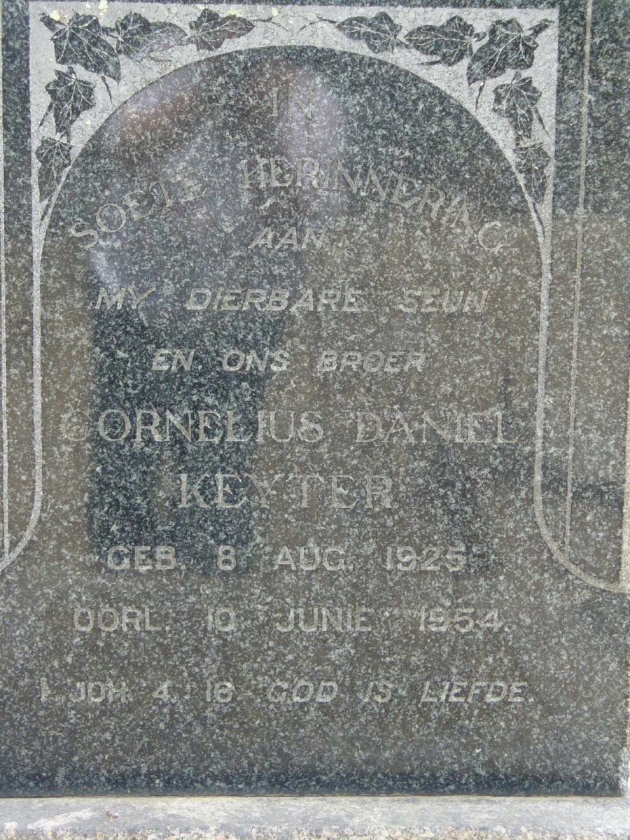 KEYTER Cornelius Daniel 1925-1954