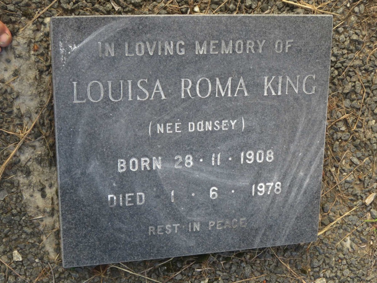 KING Louisa Roma nee DONSEY 1908-1978