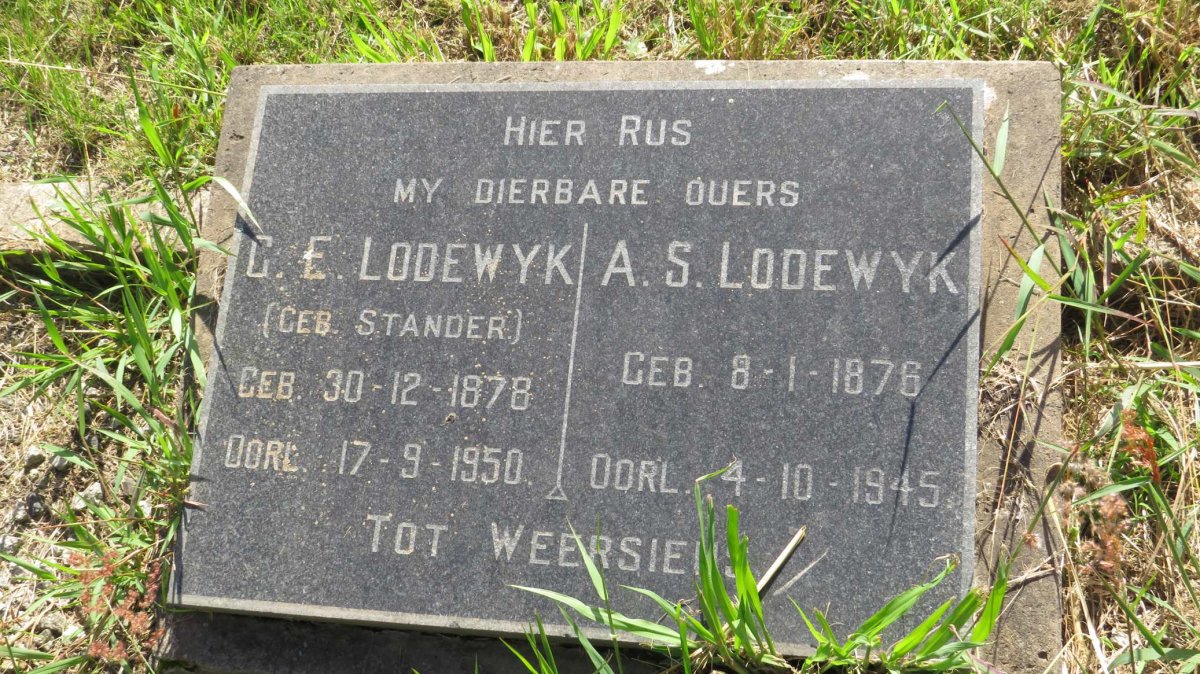 LODEWYK A.S. 1876-1945 & G.E. STANDER 1878-1950