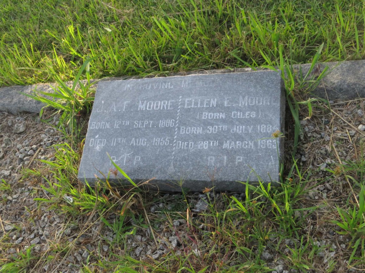 MOORE J.A.F. 1886-1955 &amp; Ellen E. GILES 1884-1963