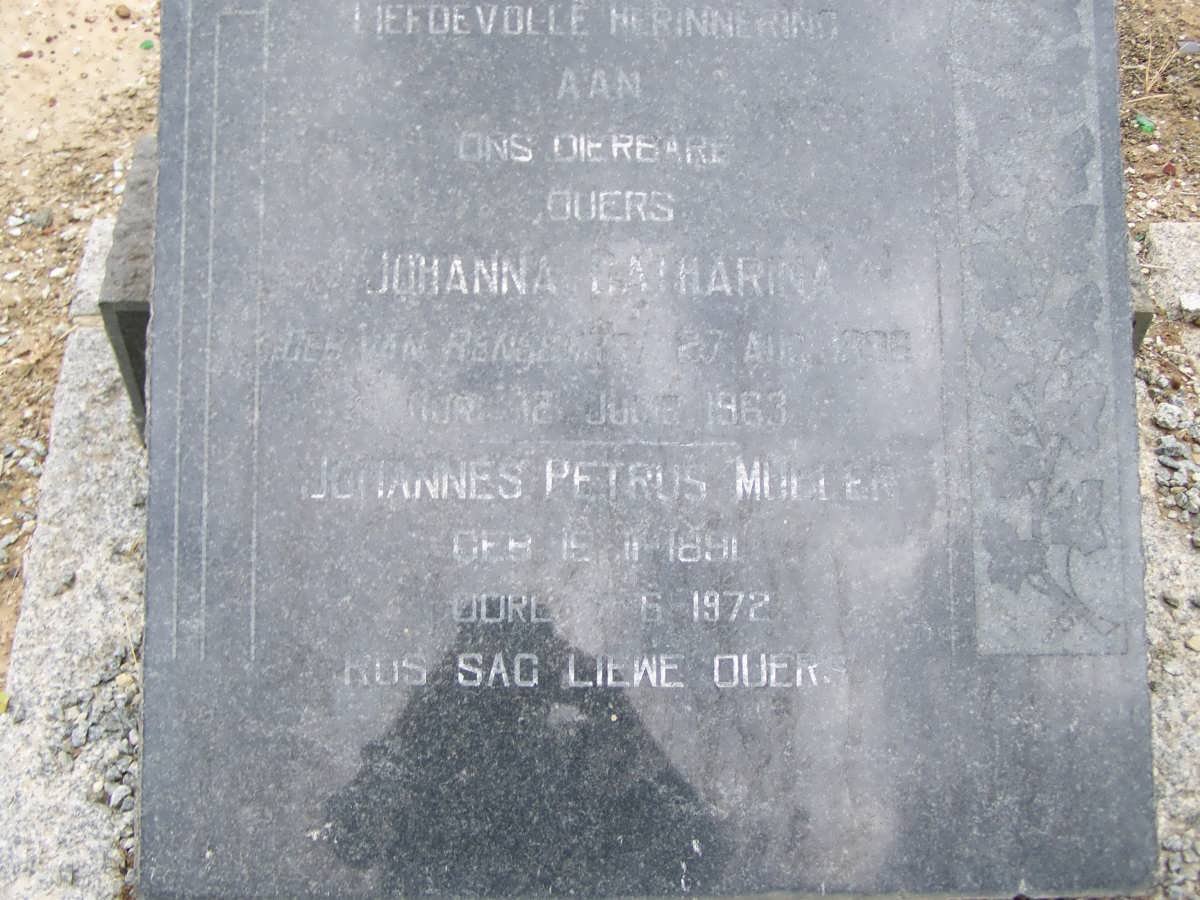 MULLER Johannes Petrus 1891-1972 &amp; Johanna Catharina VAN RENSBERG 1893-1963