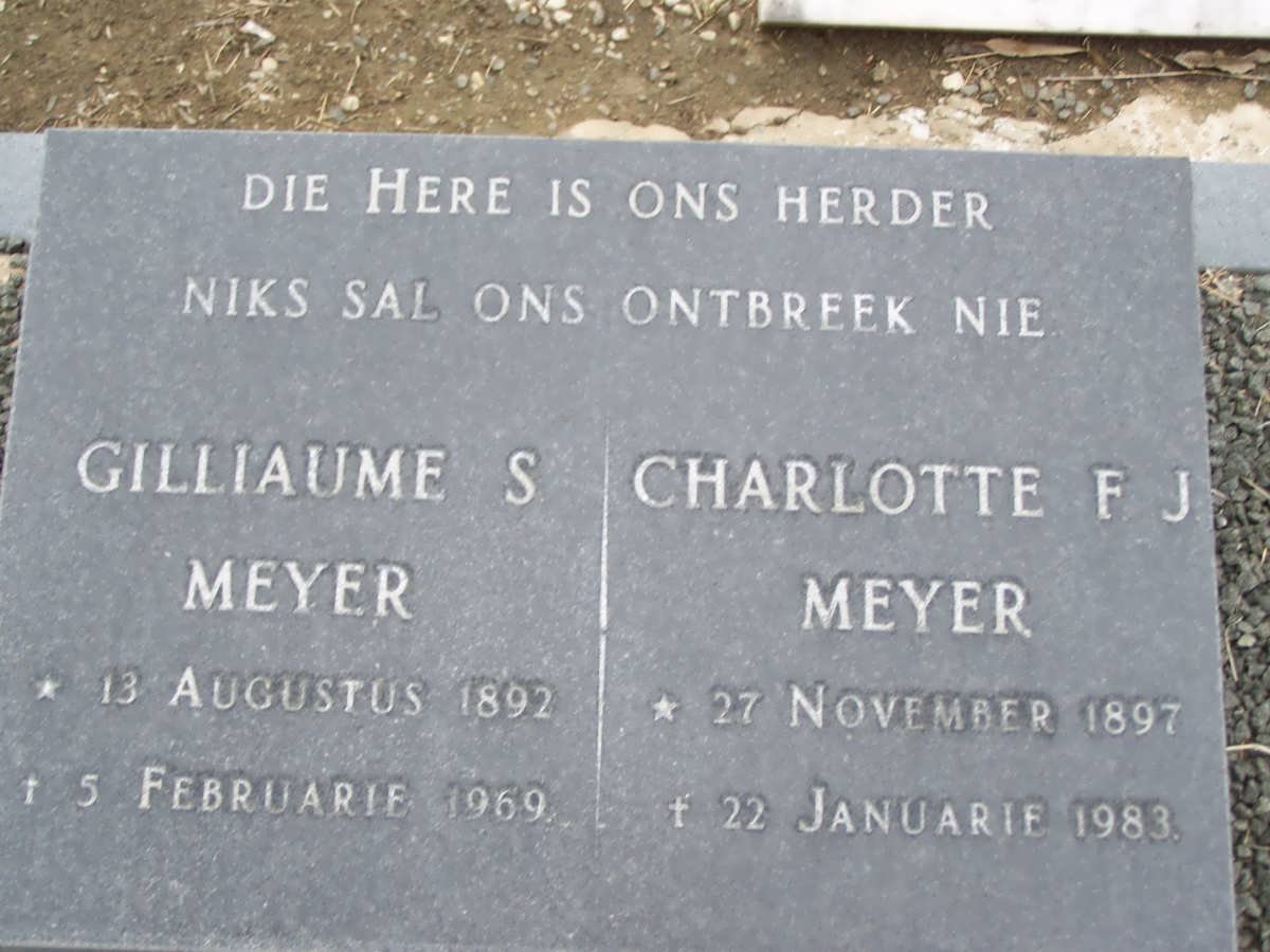 MEYER Gilliaume S. 1892-1969 &amp; Charlotte F.J. 1897-1983
