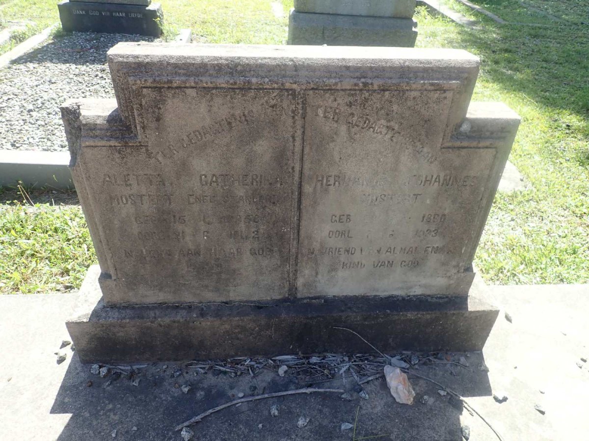 MOSTERT Hermanus Johannes 1860-1923 &amp; Aletta Catherina STANDER 1858-1942