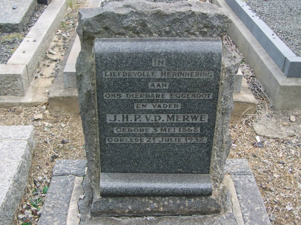 MERWE J.H.P., van der 1868-1932