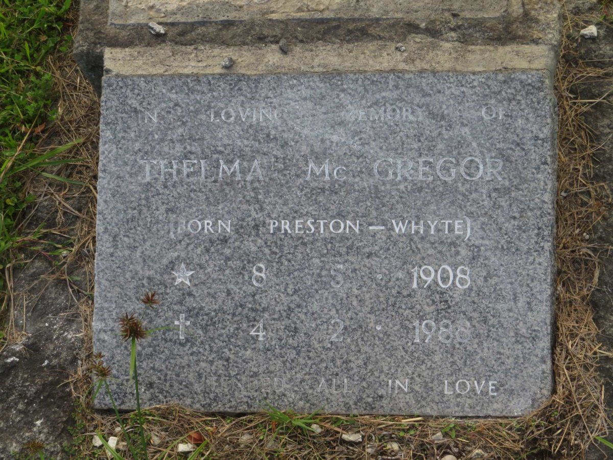 MCGREGOR Thelma nee PRESTON-WHYTE 1908-1988