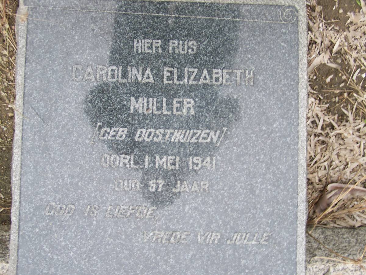 MULLER Carolina Elizabeth nee OOSTHUIZEN -1941