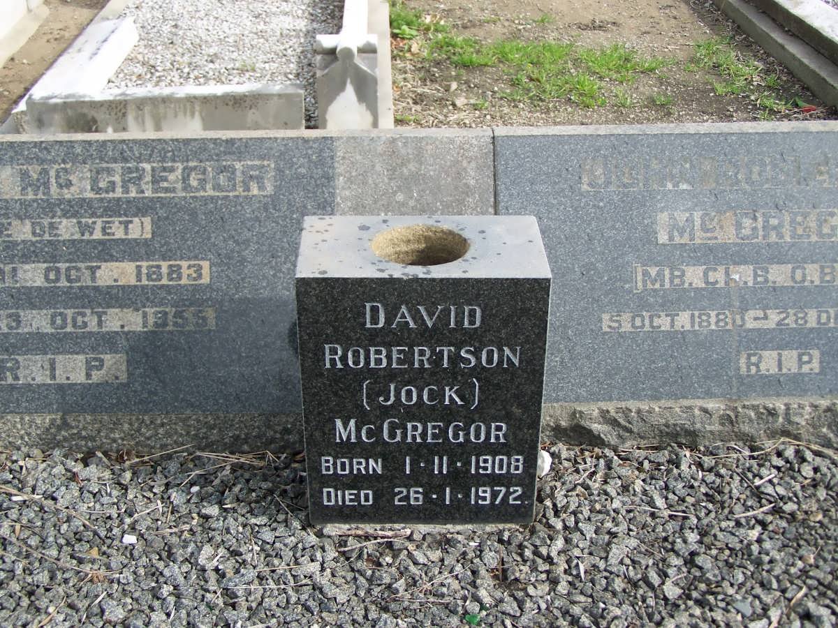 McGREGOR John Robertson 1880-1938 &amp; Marion DE WET 1883-1956 :: McGREGOR David Robertson 1908-1972 _3