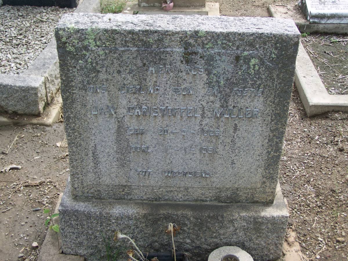 MULLER Jan Christoffel 1926-1951