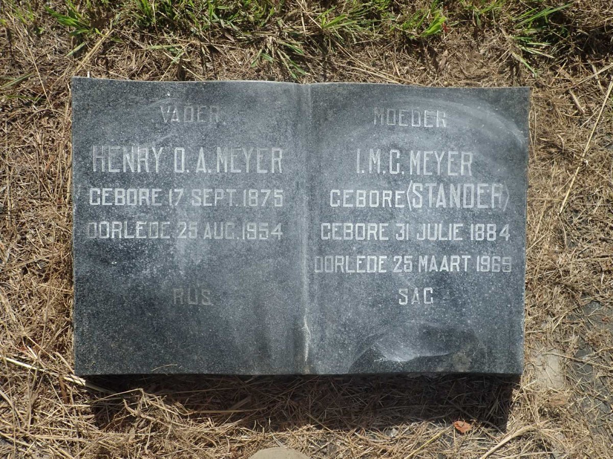 MEYER Henry O.A. 1875-1954 &amp; I.M.C. STANDER 1884-1969