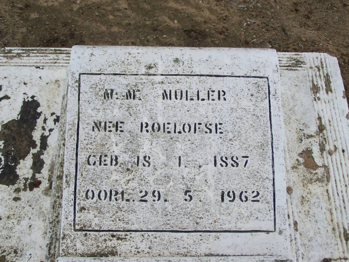 MULLER M.M. nee ROELOFSE 1887-1962