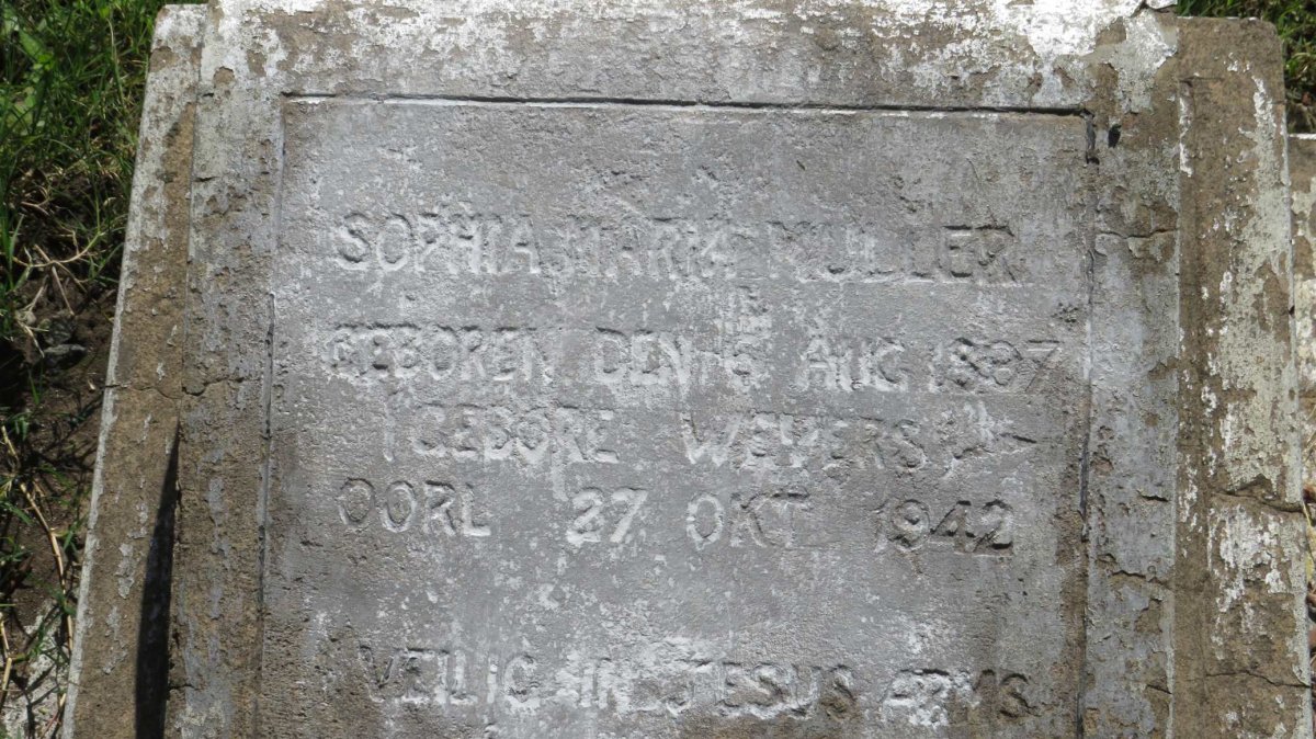 MULLER Sophia Maria nee WEVERS 1887-1942