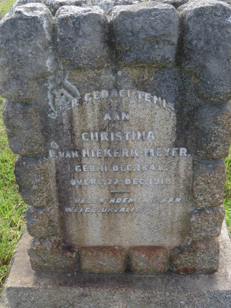 MEYER Christina Petronella formerly BASSON nee VAN NIEKERK 1848-1918