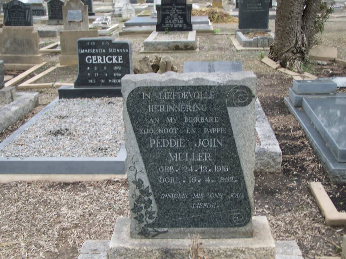 MULLER Peddie John 1915-1952