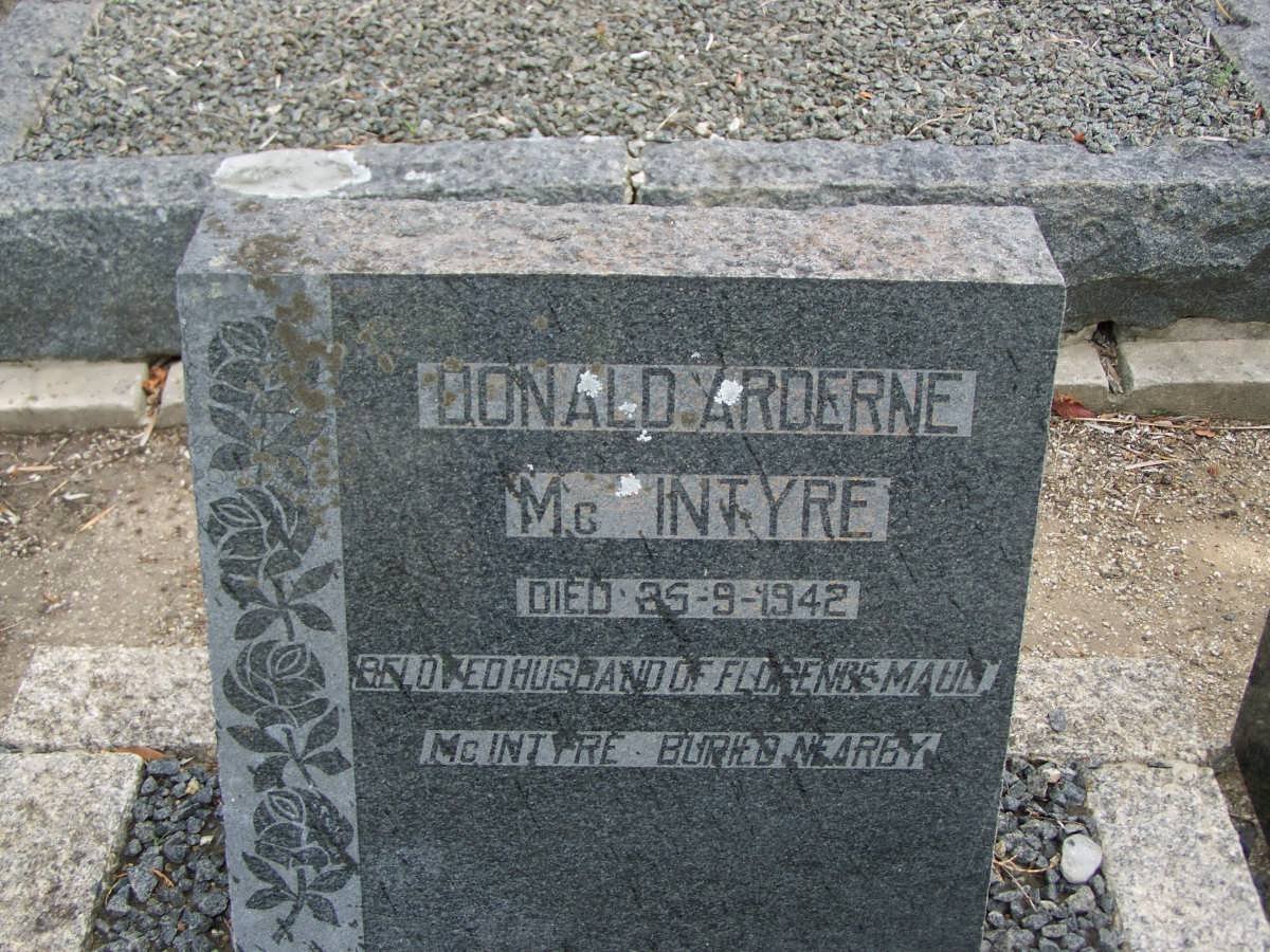 McINTYRE Donald Arderne -1942