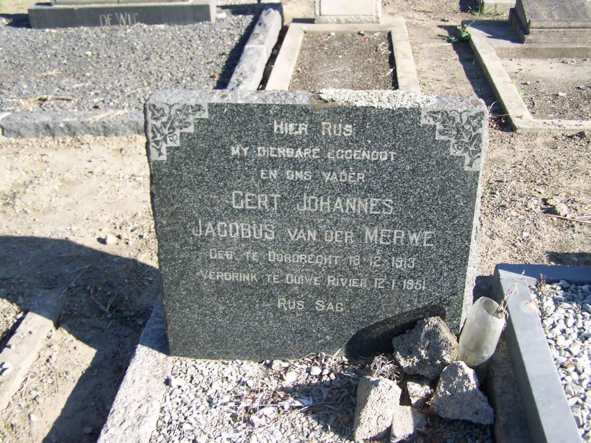 MERWE Gert Johannes Jacobus, van der 1913-1951
