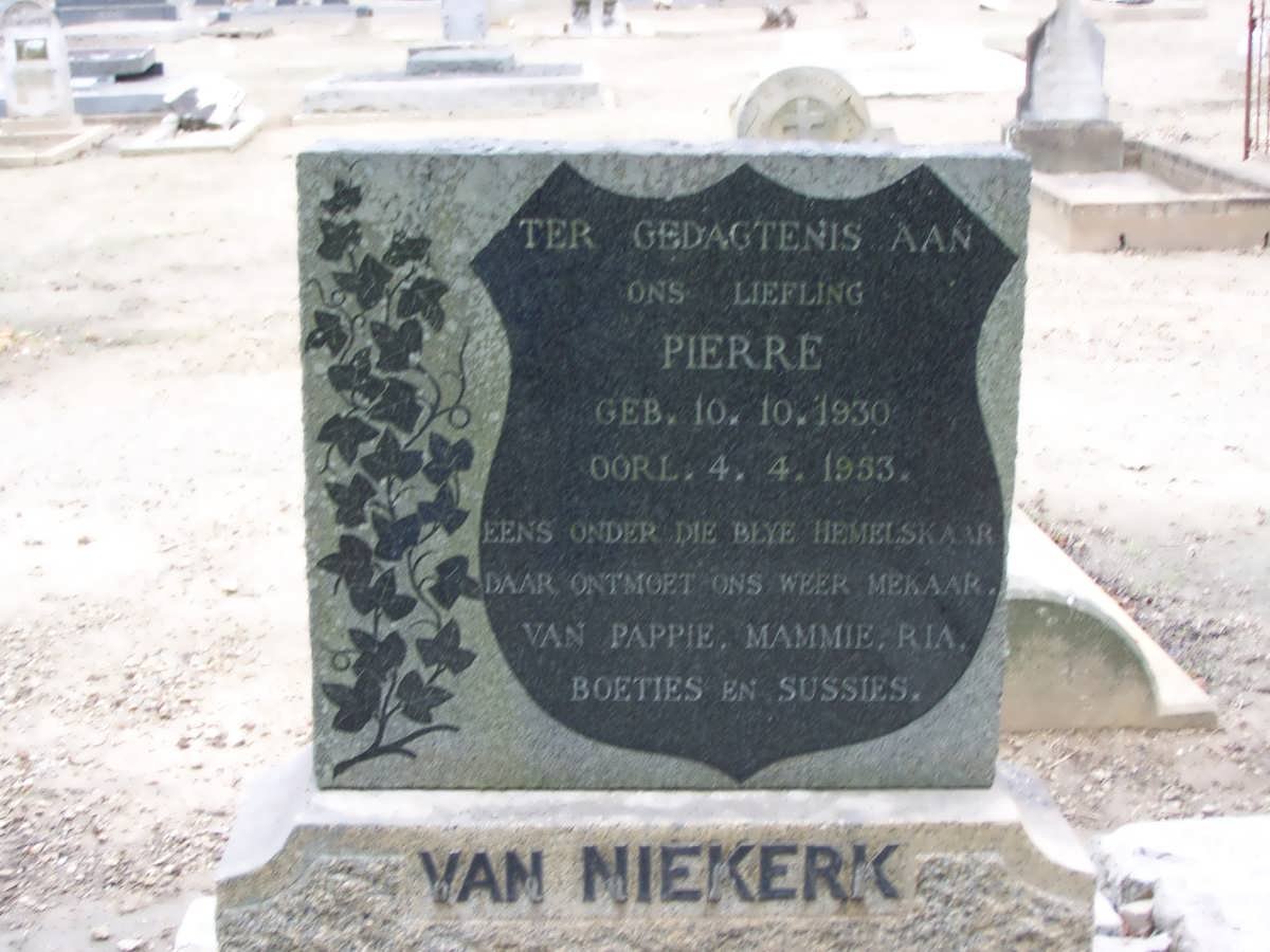 NIEKERK Pierre, van 1930-1953