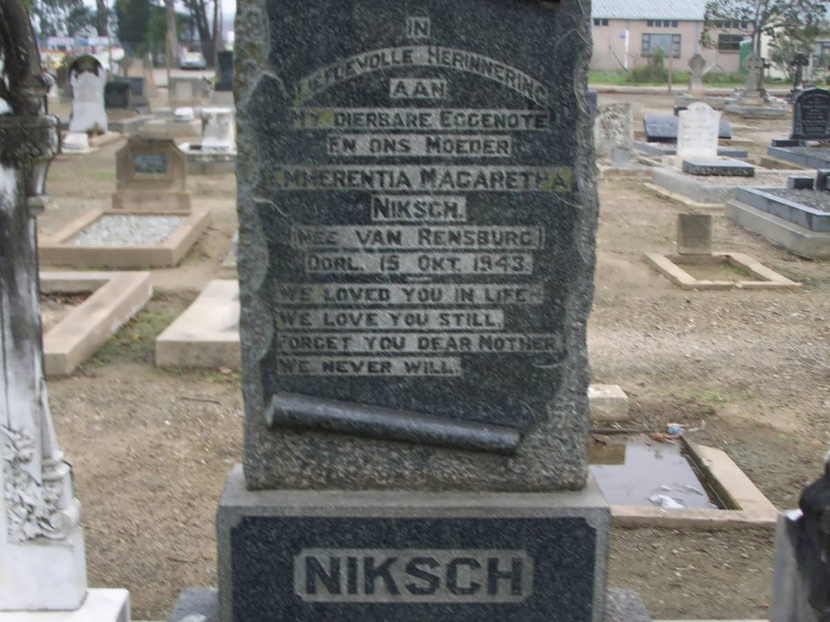 NIKSCH Emmerentia Magretha nee VAN RENSBURG -1943