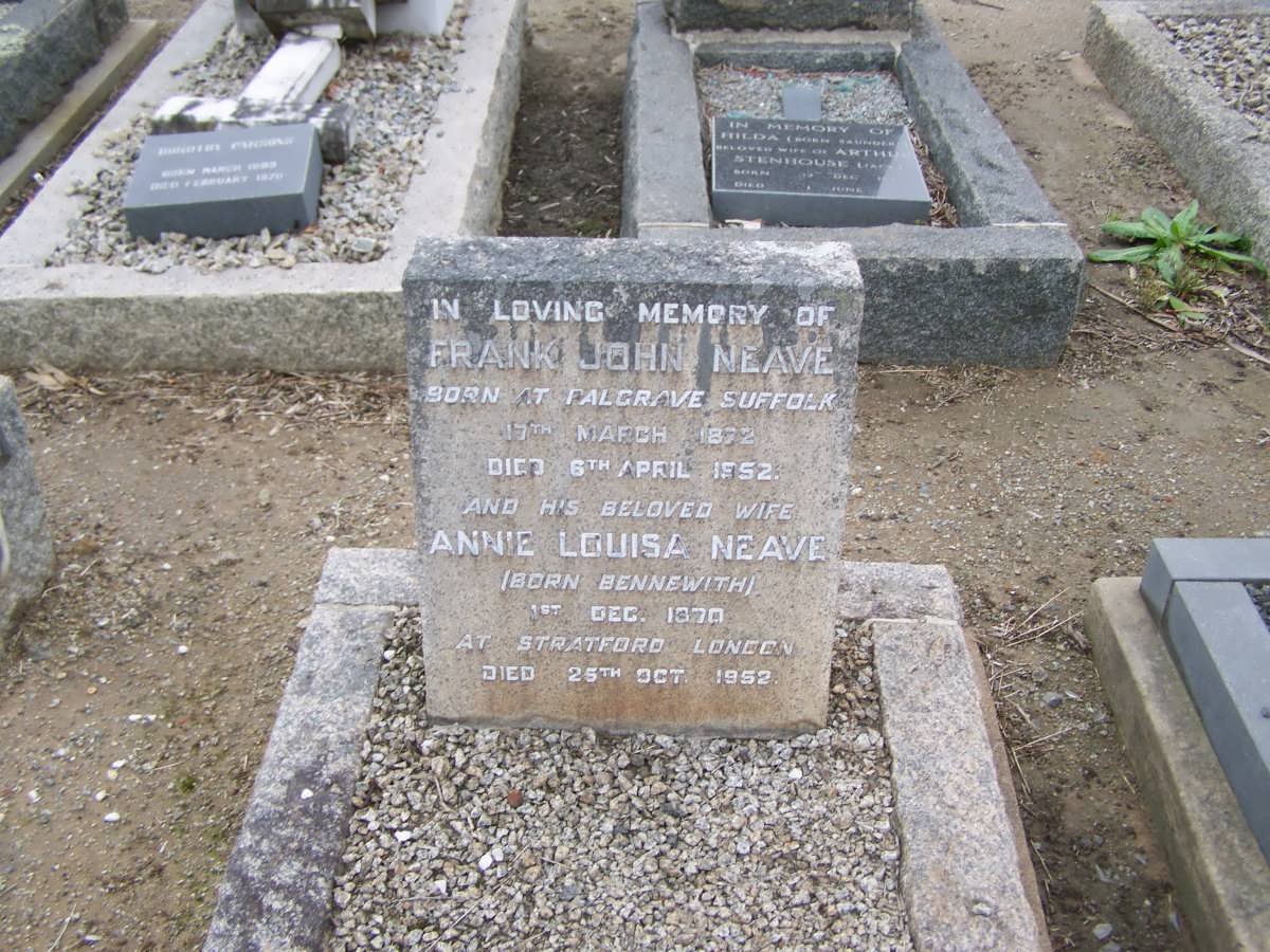 NEAVE Frank John 1872-1952 &amp; Annie Louisa BENNEWITH 1870-1952