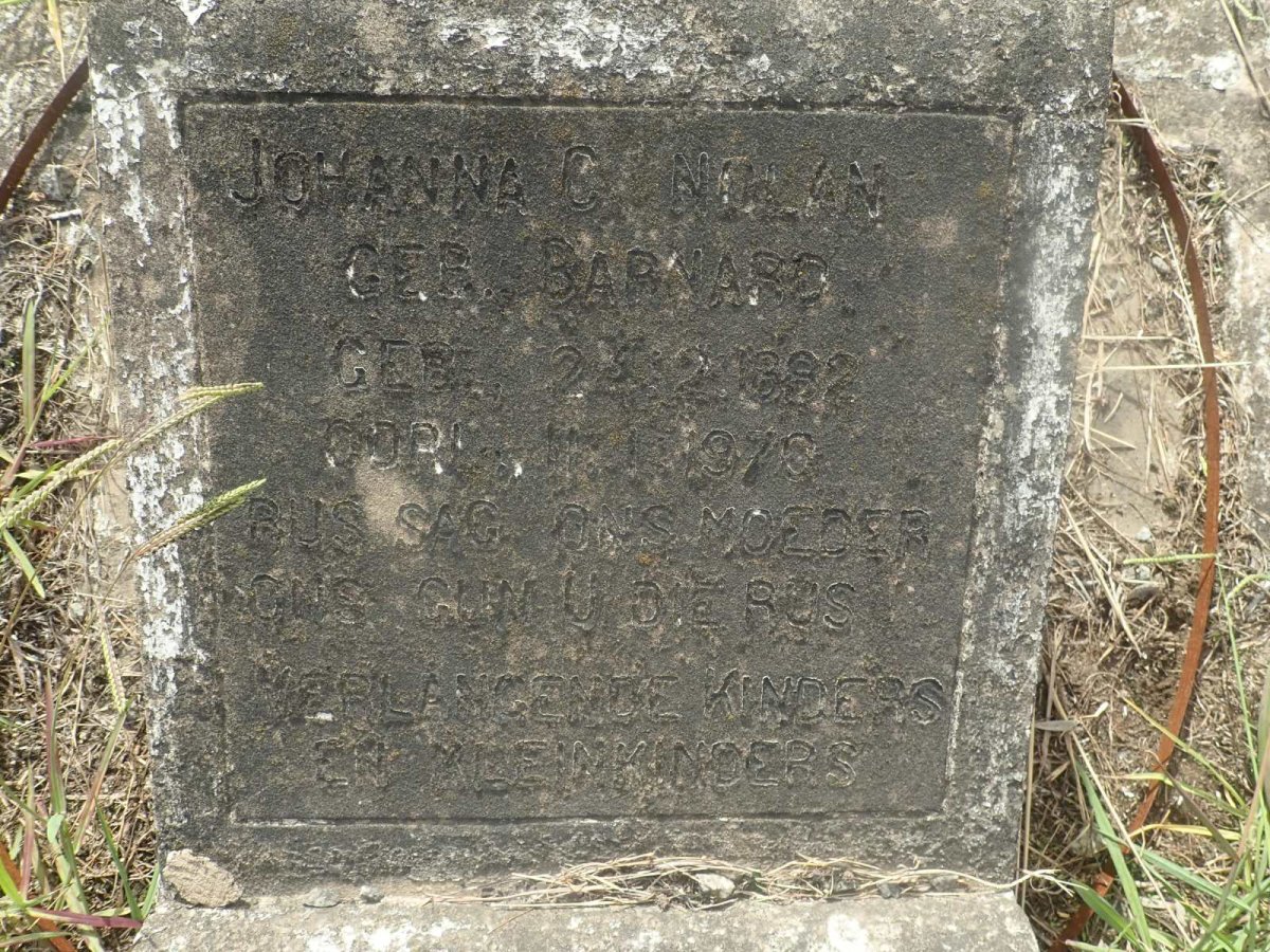 NOLAN Johanna C. nee BARNARD 1882-1970