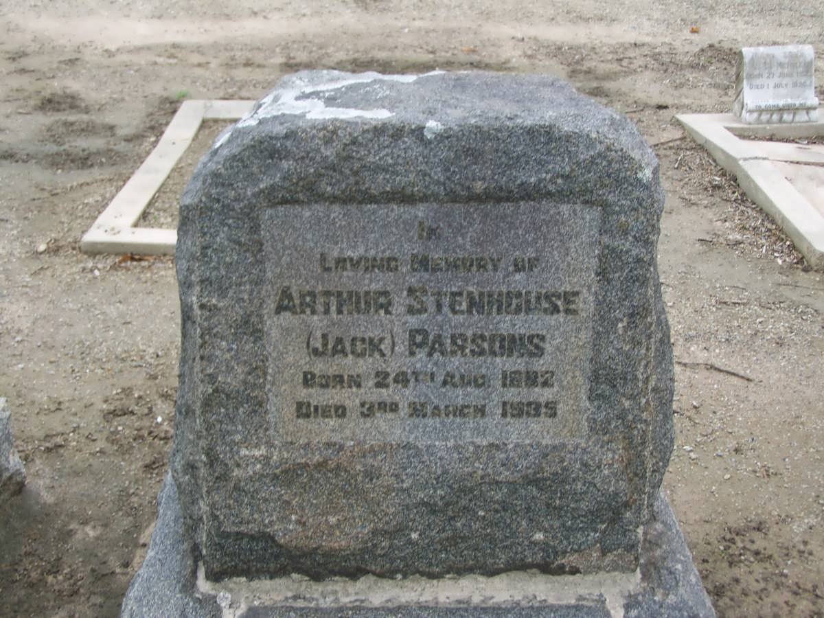 PARSONS Arthur Stenhouse 1882-1935