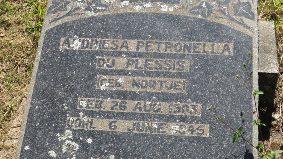 PLESSIS Andriesa Petronella, du nee NORTJE 1903-1945