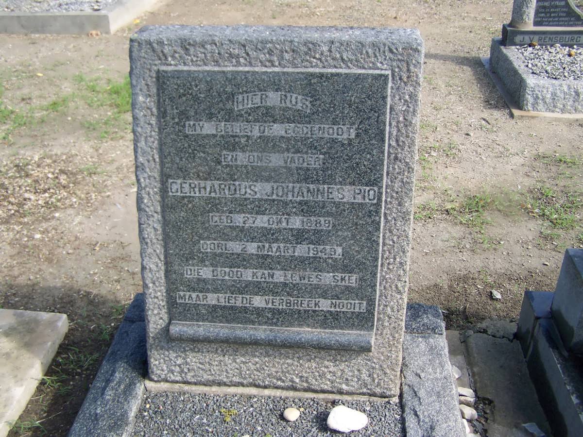 PIO Gerhardus Johannes 1889-1949