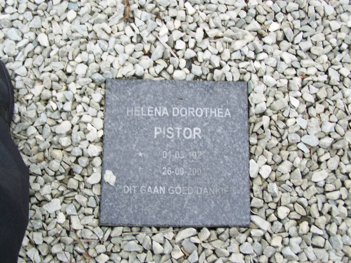 PISTOR Helena Dorothea 1921-2001