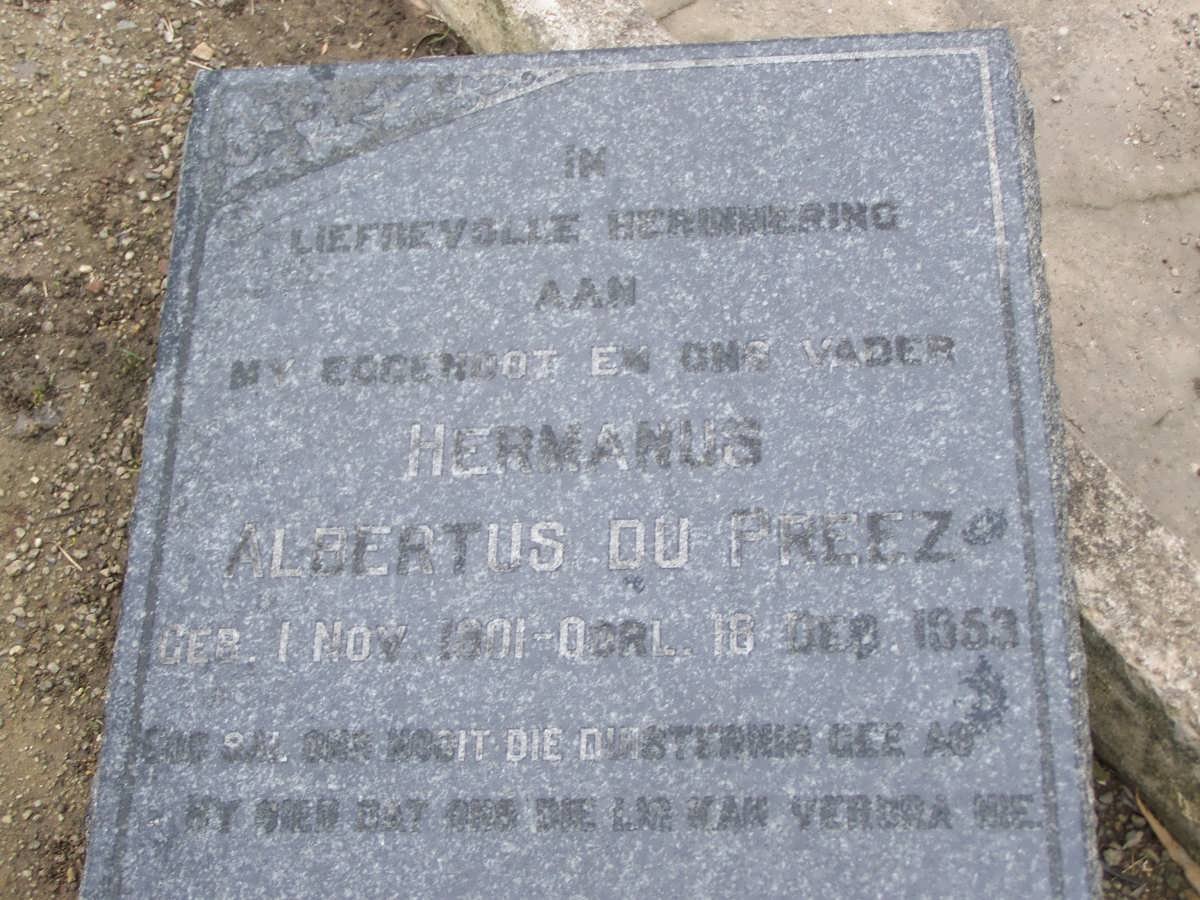 PREEZ Hermanus Albertus, du 1901-1953