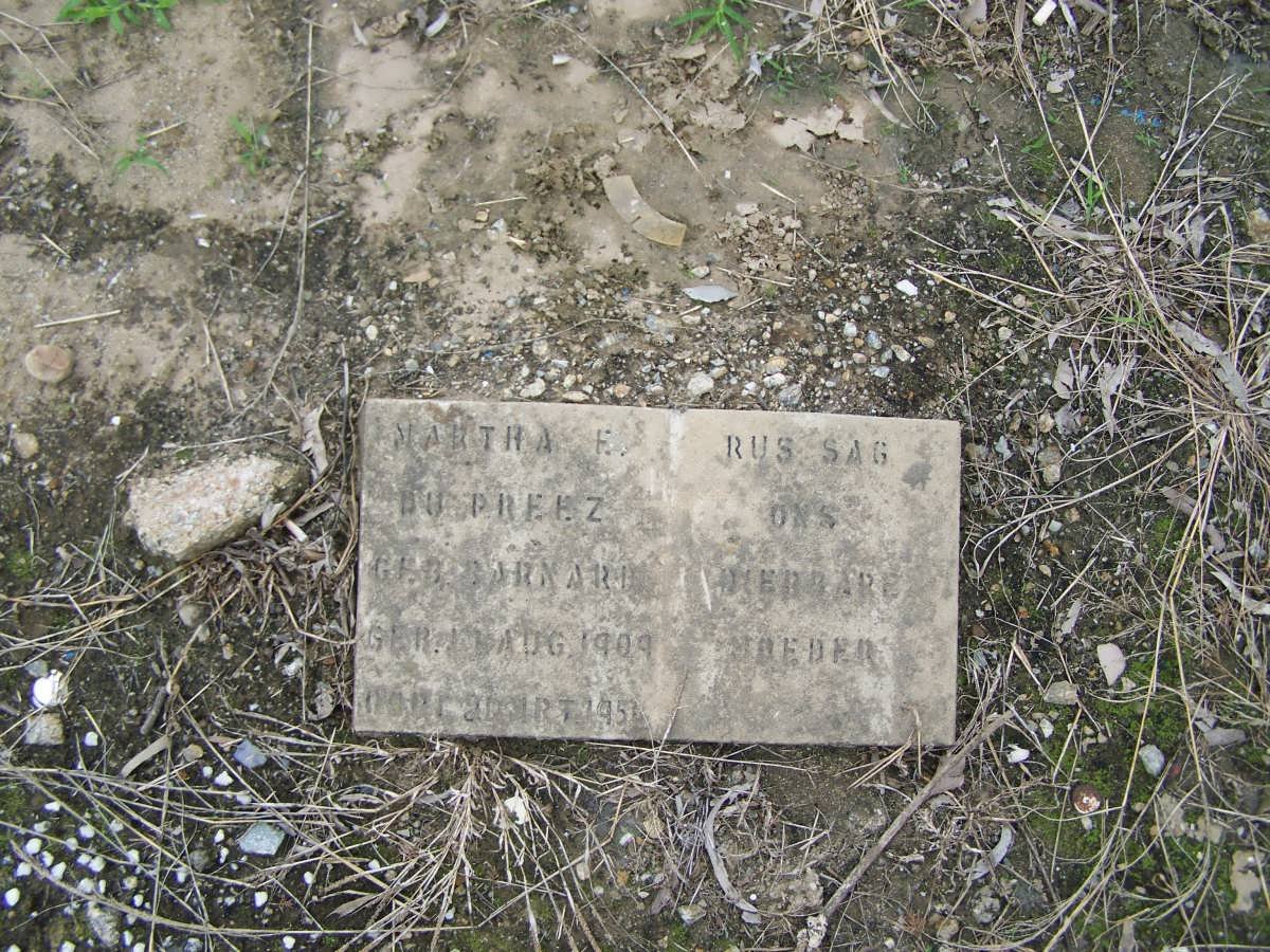 PREEZ Martha E., du nee BARNARD 1909-195?