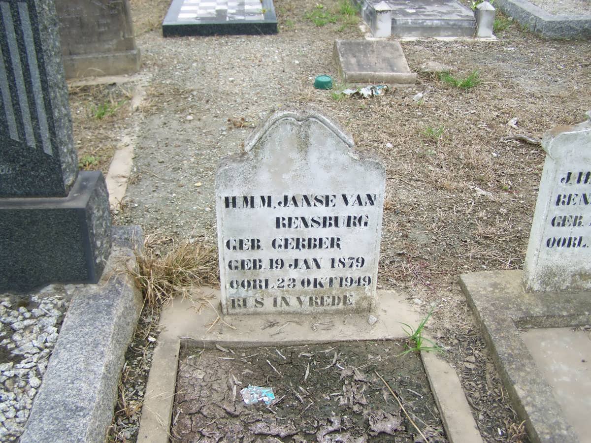 RENSBURG H.M.M., Janse van nee GERBER 1879-1949