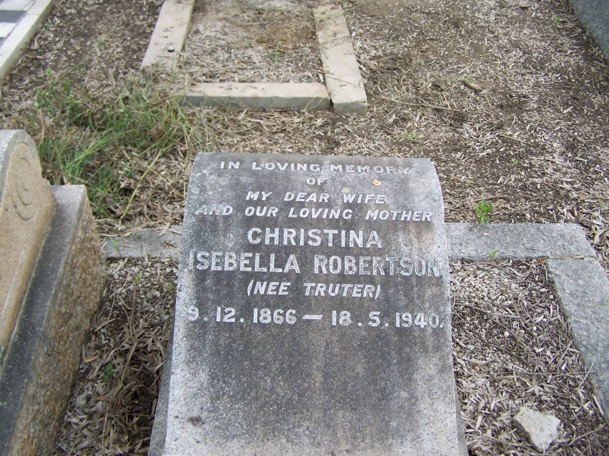 ROBERTSON Christina Isebella nee TRUTER 1866-1940