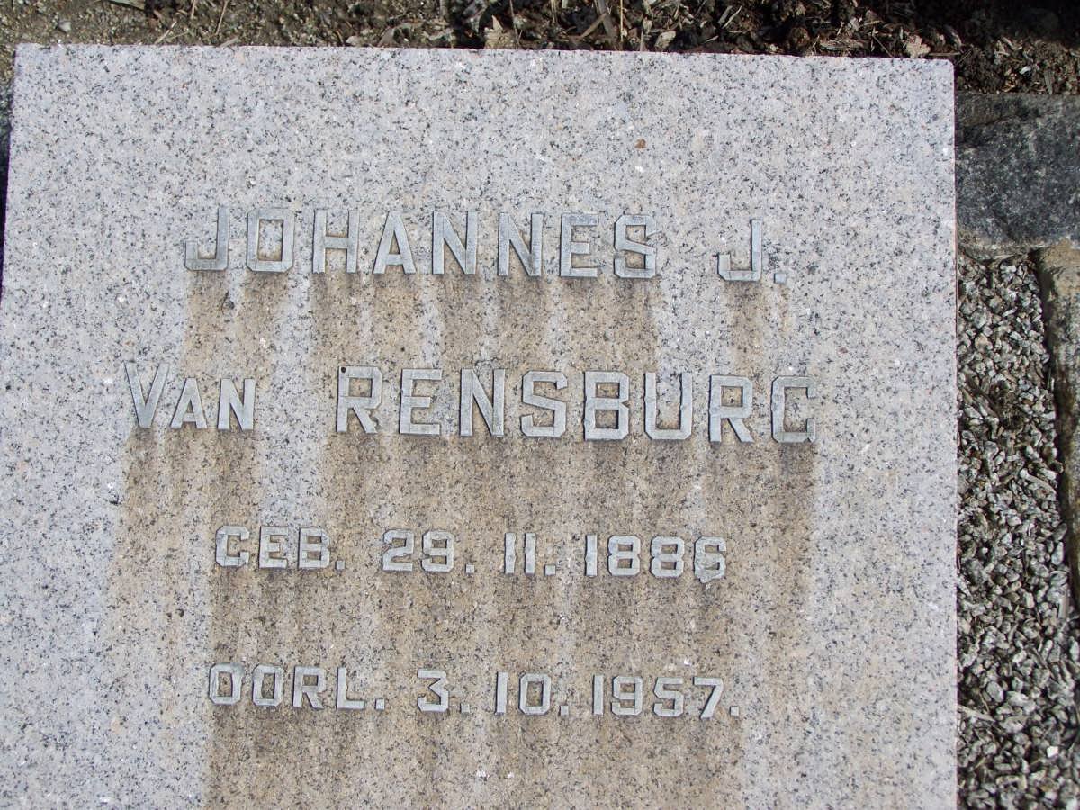 RENSBURG Johannes J., van 1886-1957