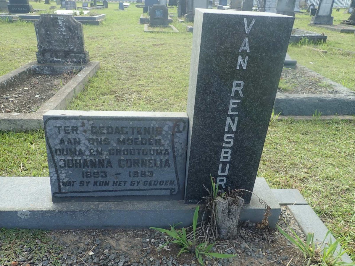 RENSBURG Johanna Cornelia, van 1893-1983