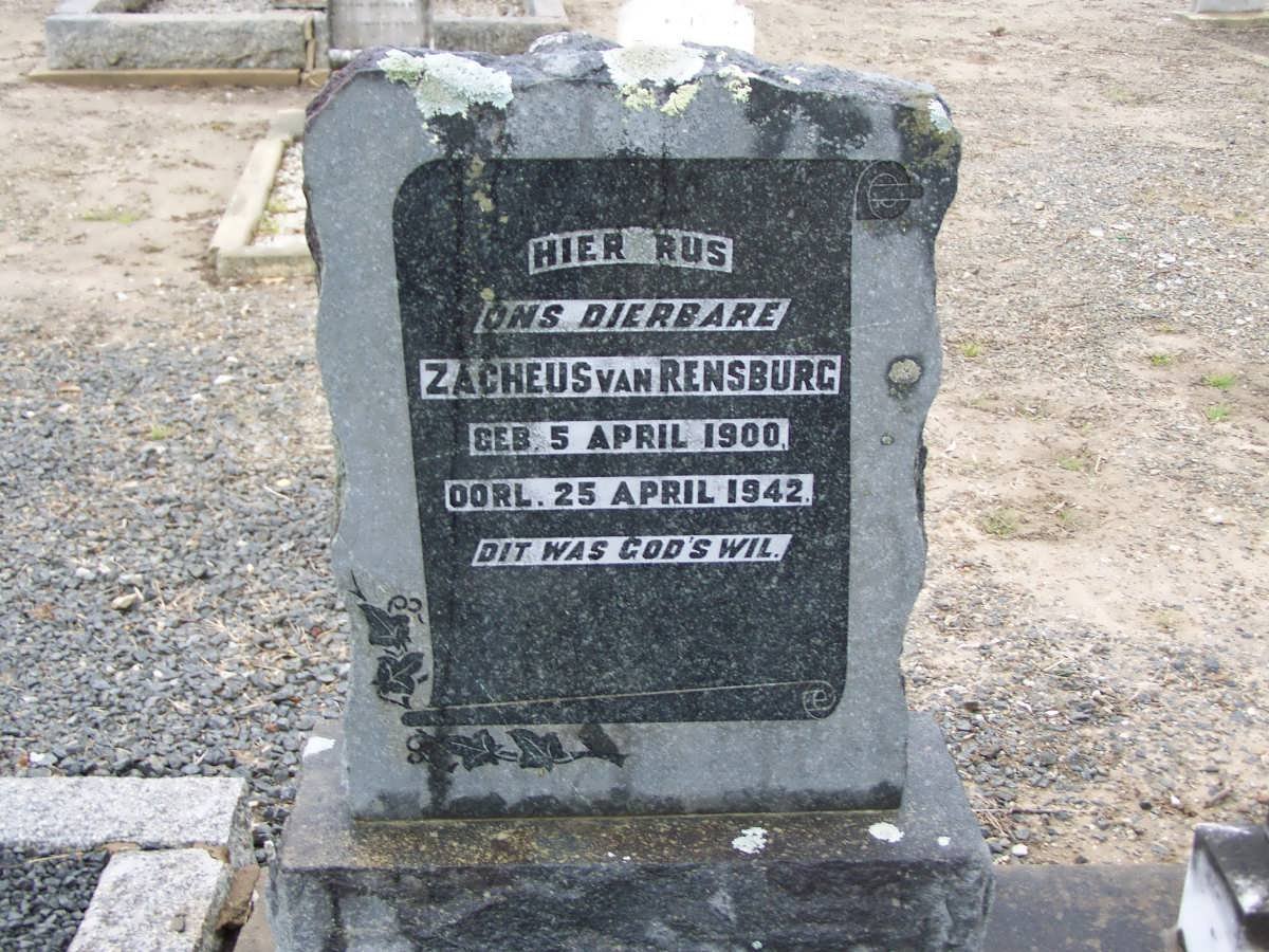 RENSBURG Zacheus, van 1900-1942