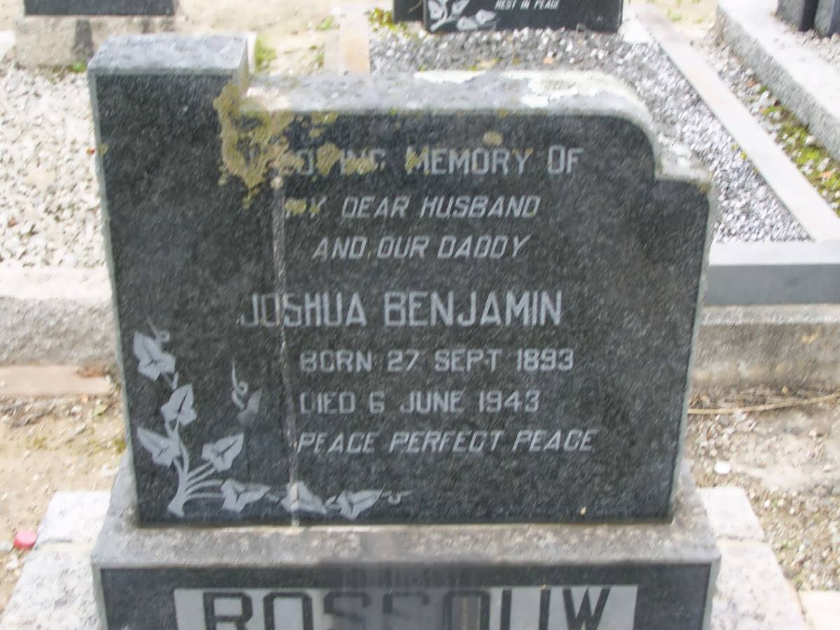ROSSOUW Joshua Benjamin 1893-1943