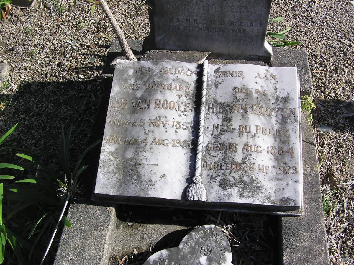 ROOYEN G.H., van 1857-1950 &amp; Helen E. DU PREEZ 1884-1923 _1