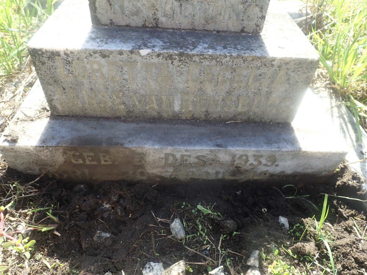 RENSBURG Loretta Cecelia, Janse van 1939-1940