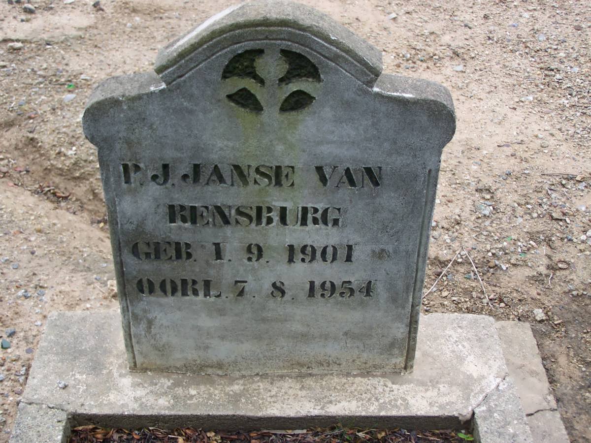 RENSBURG P.J., Janse van 1901-1954