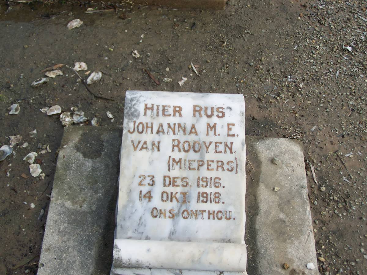 ROOYEN Johanna M.E., van 1916-1918
