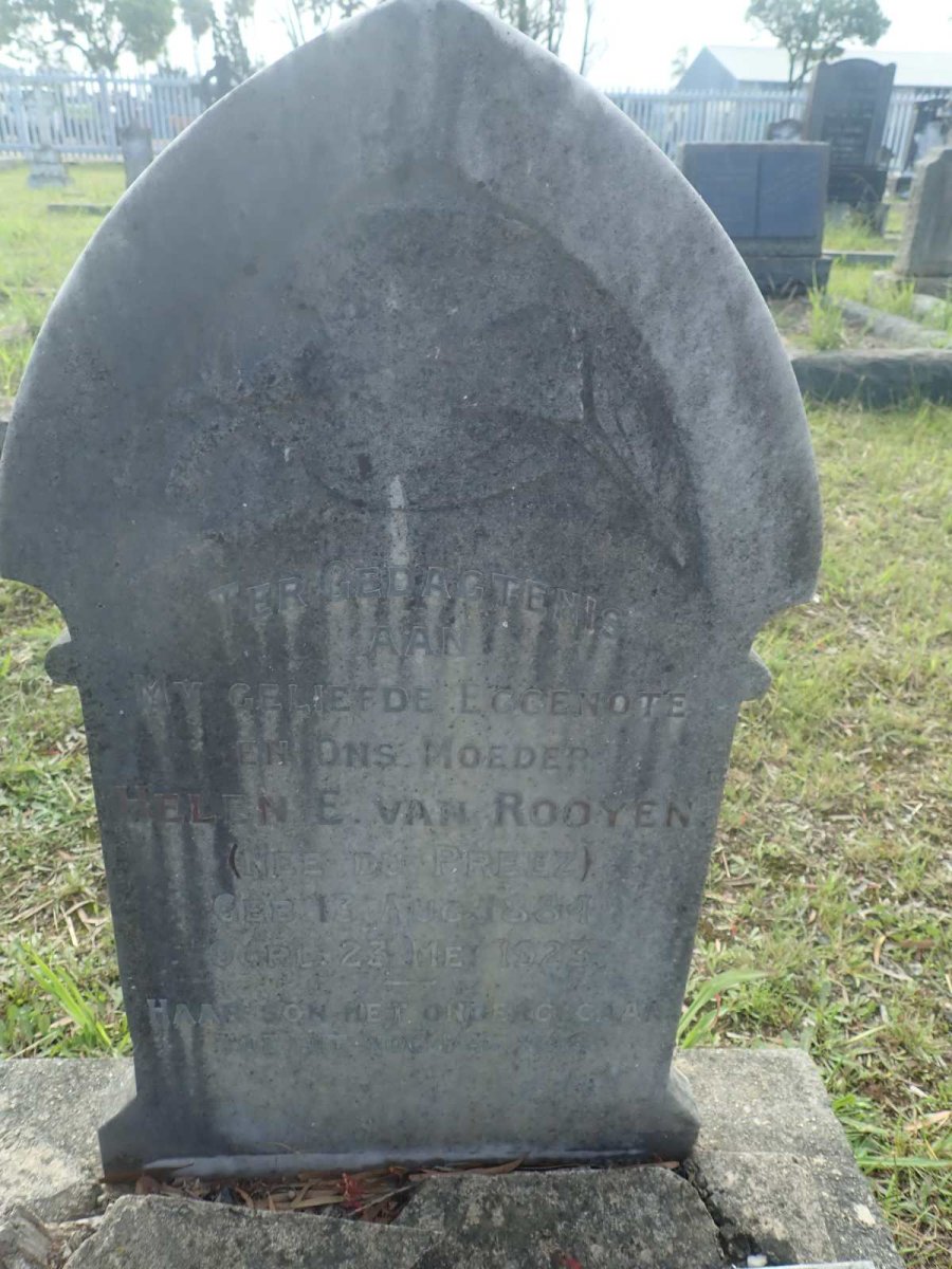 ROOYEN Helen E., van nee DU PREEZ 1884-1923