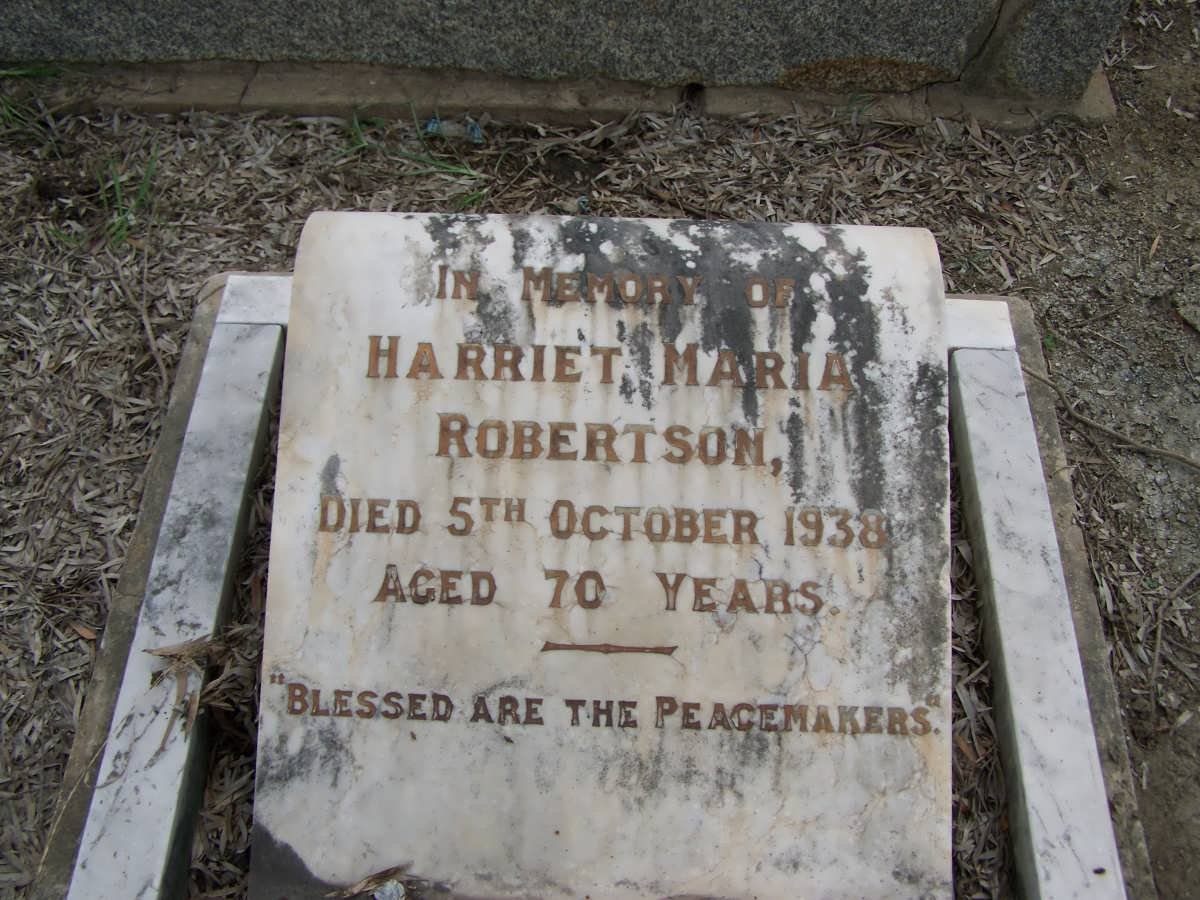 ROBERTSON Harriet Maria -1938