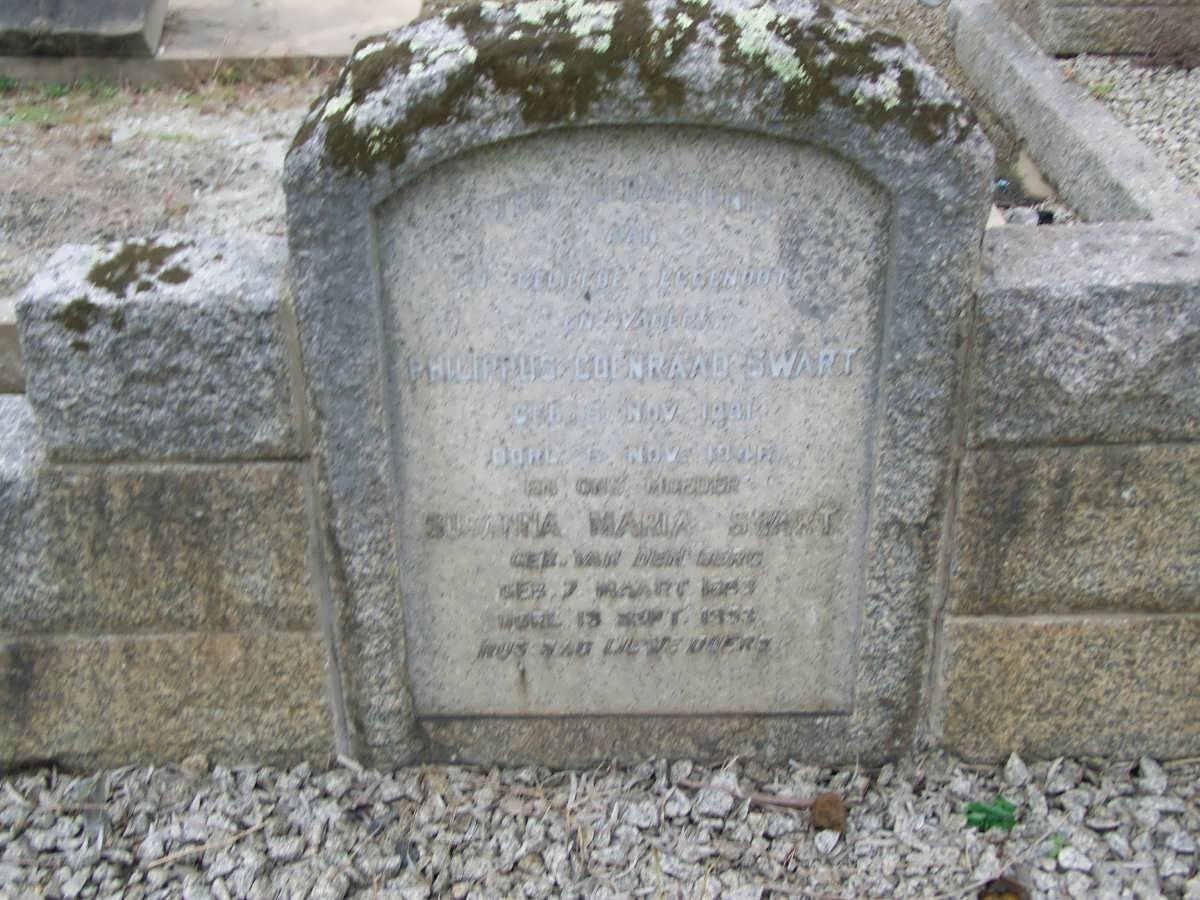 SWART Philippus Coenraad 1881-19?6  &amp; Susanna Maria VAN  RENSBURG 1889-1953