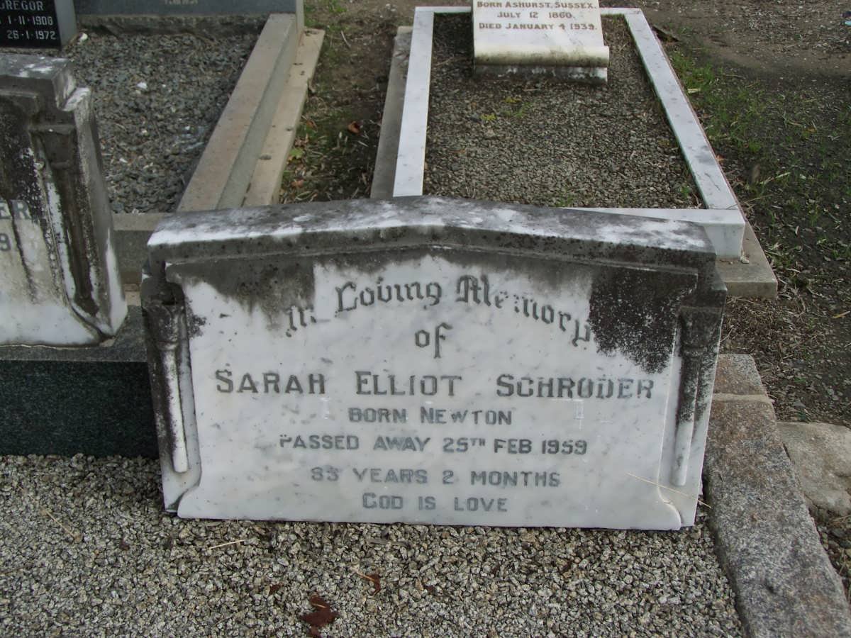 SCHRODER Sarah Elliot nee NEWTON -1959