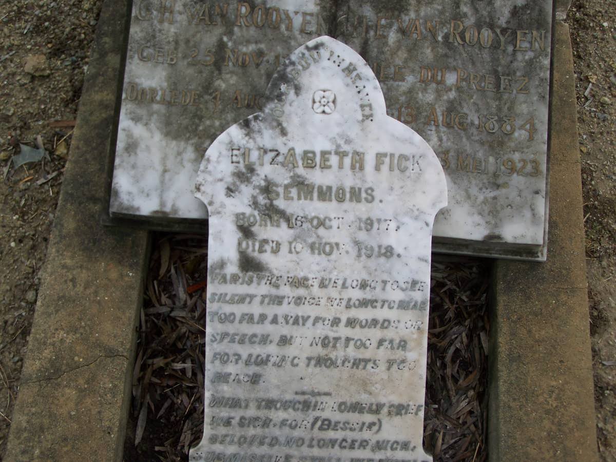 SEMMONS Elizabeth Fick 1917-1918