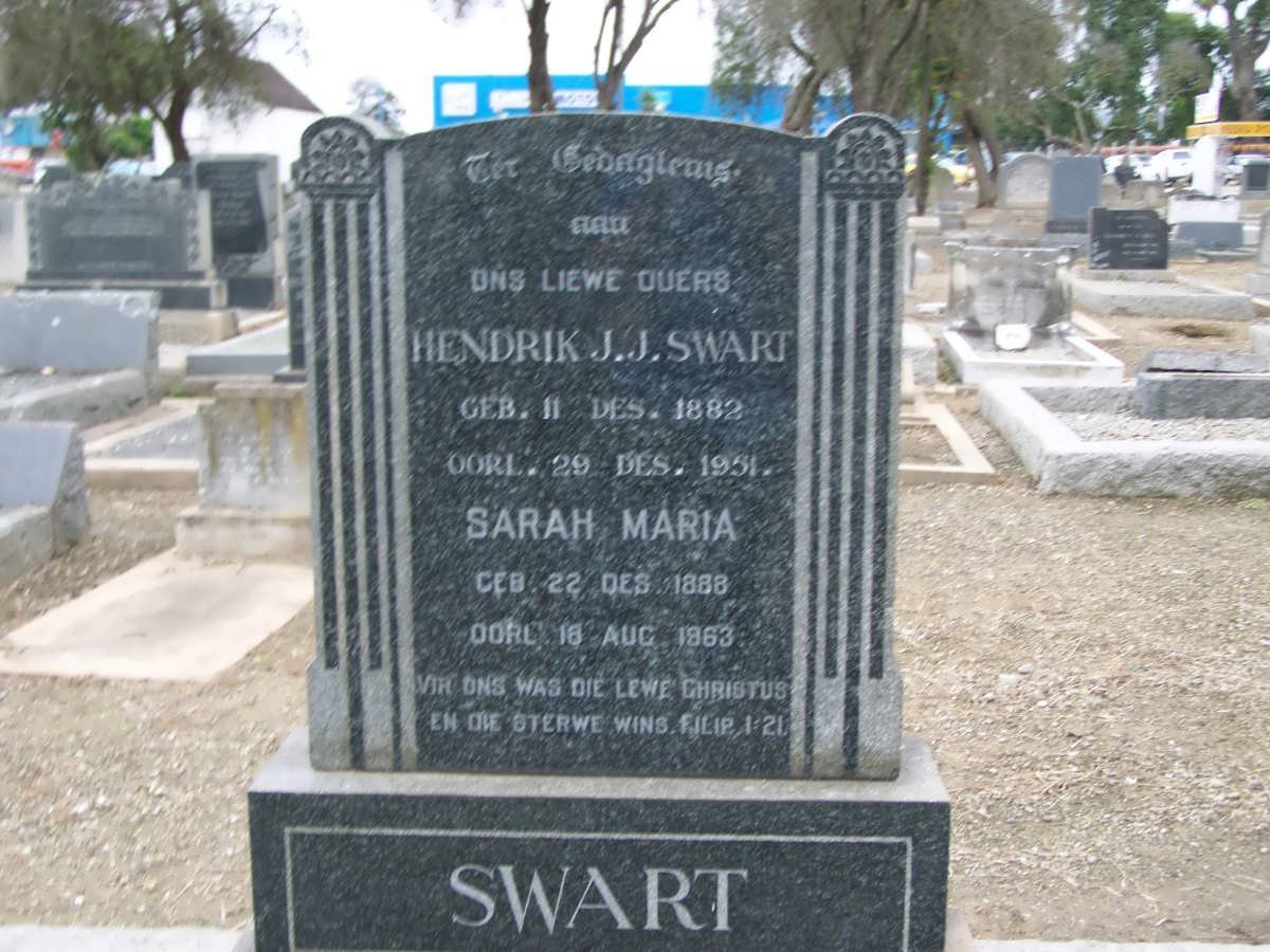 SWART Hendrik J.J. 1882-1951 &amp; Sarah Maria 1888-1963